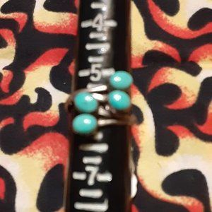 Signed PD Coonsis Vintage Zuni Turquoise Ring